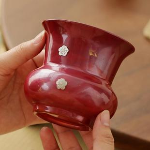 紫铜建水茶洗水盂杯洗复古茶渣缸茶水桶家用摆件笔洗茶具茶道配件