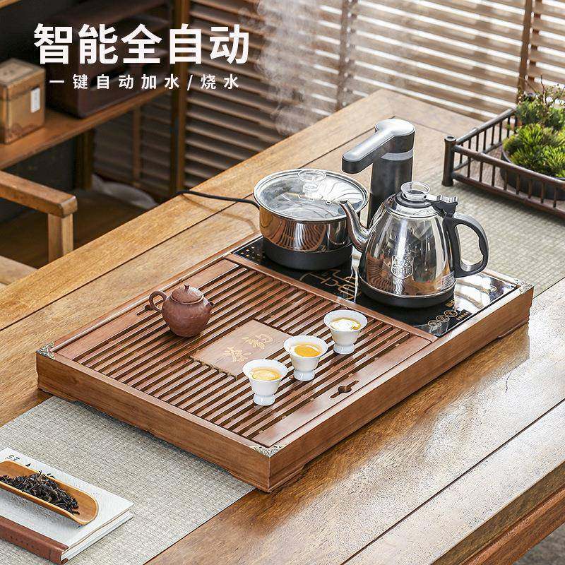 实木全自动茶盘家用带电磁炉烧水壶一体办公室会客厅功夫泡茶台整,纺织面料/辅料/配套,纺织机械配件,淘宝优惠券,粉丝福利购,淘宝优惠卷