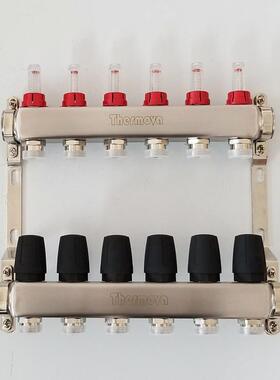 ZZ18053系列不锈钢进口流量计地暖分水器，不锈钢家装地暖分水器