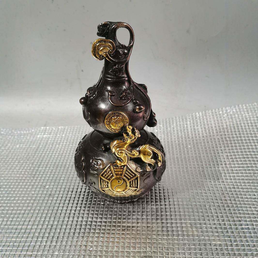 古玩铜器收藏貔貅葫芦工艺品摆件