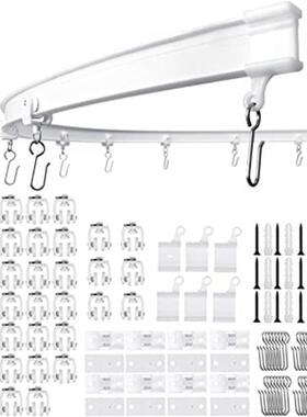 弯轨5米，PVC/塑钢轨道套装U型L型静音加厚窗帘导轨窗帘弯轨