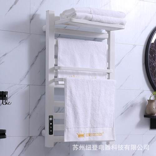 纽登合金纤维电热毛巾架欧式合金烤漆加热浴巾架智能烘干调温定时