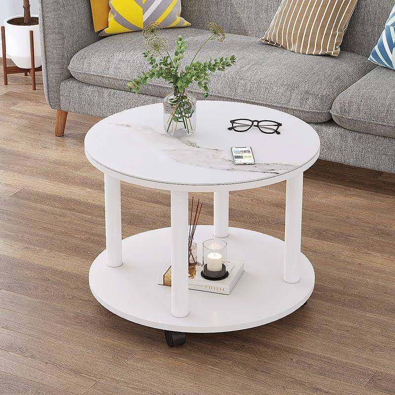 圆形岩板玻璃木板茶几小户型客厅家用边几喝茶桌加轮子可移动阳台,机械设备,其他机械设备,淘宝优惠券,粉丝福利购,淘宝优惠卷