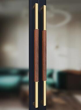 OQ5M玻璃门拉手金色现代不锈钢黑色有框门大门拉手酒店实木扶