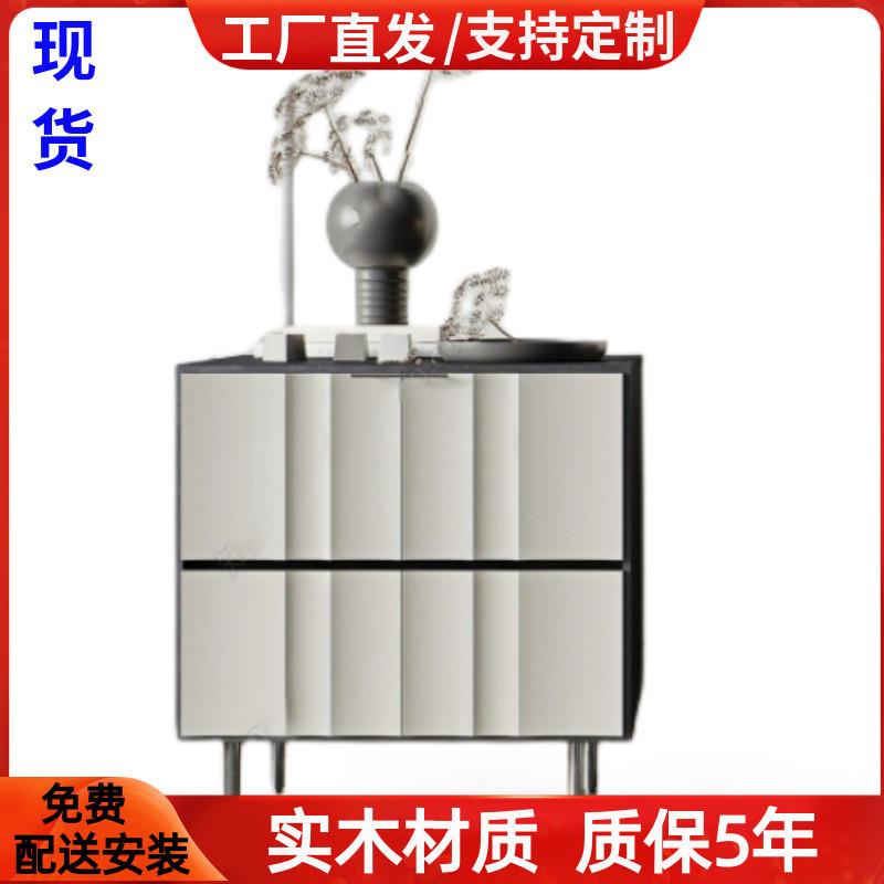 北欧钢琴烤漆床头柜多功能卧室二斗柜现代简约抽屉收纳储物柜整装