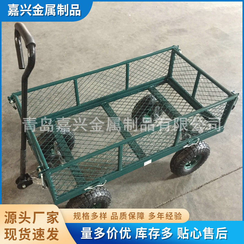 线网推车两层网车静音线网网格板推车花园加高大青岛网车厂家