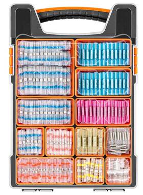 1100PCS盒装26-10AWG焊锡环热缩防水密封接线端子连接器