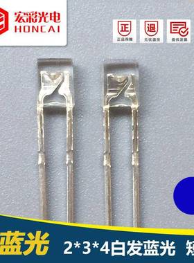 现货LED灯珠234白发蓝光短脚2*3*4方形蓝灯发光二极管背光灯