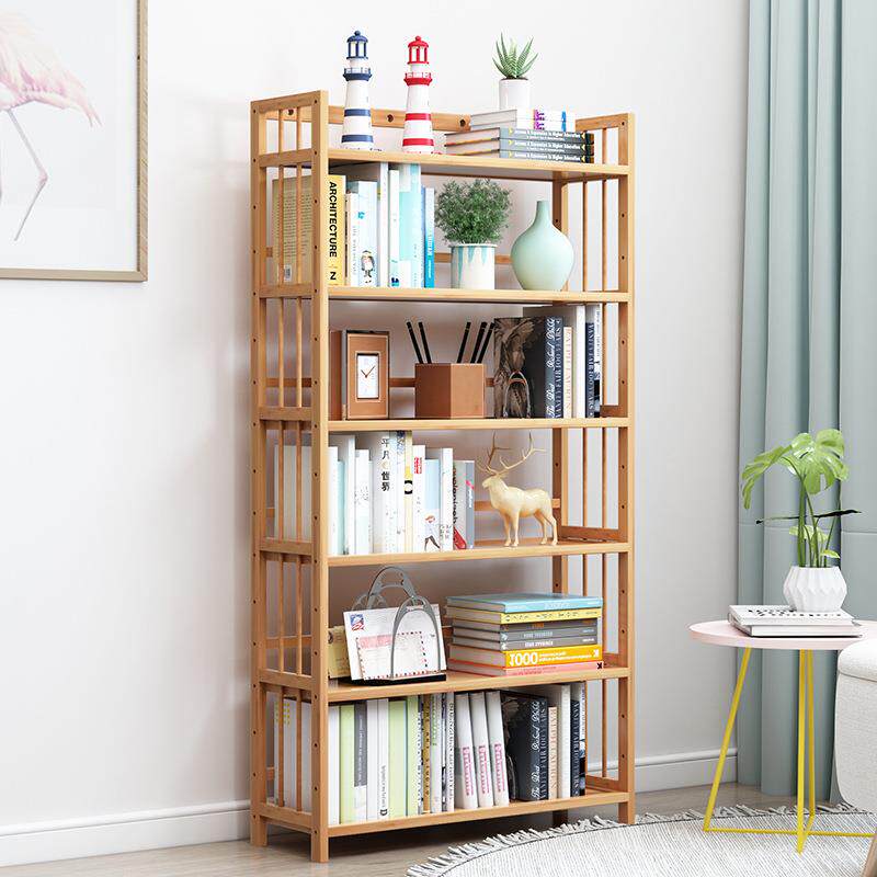 简易书架落地面置物架书房办公室家用收纳架儿童学生书柜客厅组装