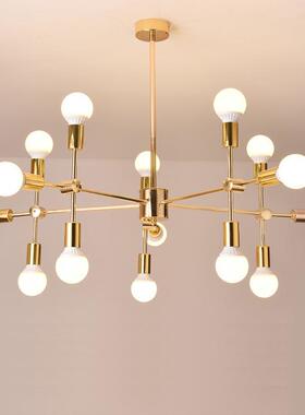 出口灯具宽压110-220V铁艺电镀金色树杈灯可调角度艺术灯北欧LED