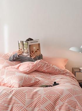 厂家直销套三层纱水KSI洗棉提花四件纯套棉全棉被床单床上用三件