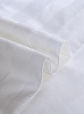 酒店布草全床棉四RKT件套宾缎馆民宿被套床酒单套件白色条店品四