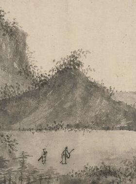 夏圭水归代棹图卷墨写意山GQJ图古书法国画长卷艺术微喷复水制