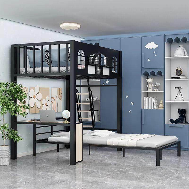 创意铁空艺床床家985用卧室省间上下空高架公寓铁架床上铺床下桌,住宅家具,铁艺/钢木床,淘宝优惠券,粉丝福利购,淘宝优惠卷