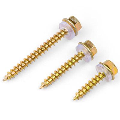 心外六角自攻螺丝螺尖34007尾法兰面自钉自钻丝钉带攻垫木螺丝M5