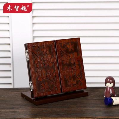 源台式化妆镜子幸货运花雕可UMS折叠三面镜实用复古草梳妆镜台