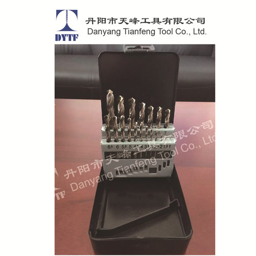 厂家直销 HSS高速钢 直柄M35含钴麻花钻 钻头  19PC（铁盒包装）