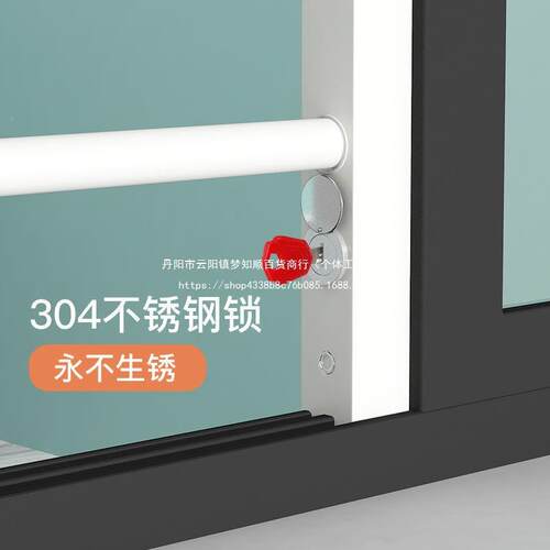 新型盗POW窗窗户防护栏网铝合防家用自装免打孔儿童安全阳金台推
