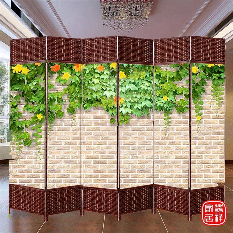 断屏风隔简厅PEA约现代折屏实木折叠移易动推拉双面客简门帘装饰