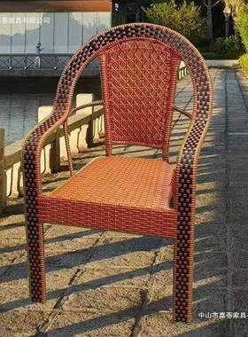藤椅大BBO带加宽扶手椅子靠背椅室编内腾椅藤椅户外椅子藤椅加子