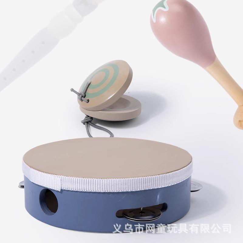 幼儿园响木质摇铃PNN小鼓奥尔打击乐舞器蹈活动具音道乐课板串铃