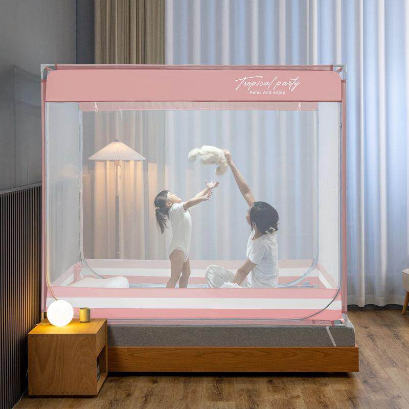 新款蚊帐加密门全底拉链不带双支架家卧室防婴儿童摔GVJ坐床式用