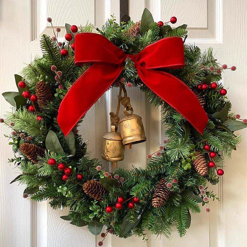 门环挂686橱饰品酒店商场创意挂件场景窗布置圣诞花环条藤花场景