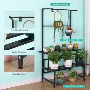 器层悬挂植两内物花架铁艺支架室阳台花盆收纳有挂钩高置物无品牌