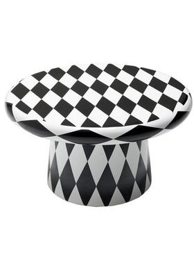 茶几两凳子奥利兰蘑菇边几用何图现简约玻璃钢彩绘台面电GMV度茶