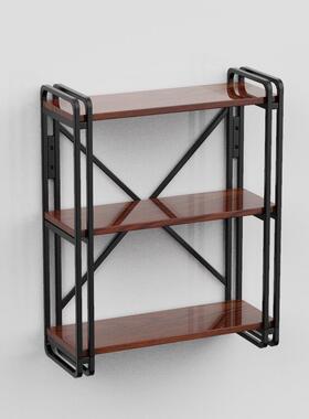 复实木墙书架置物古铁架艺壁挂一上RC98050Y字隔板客厅卧室墙壁装