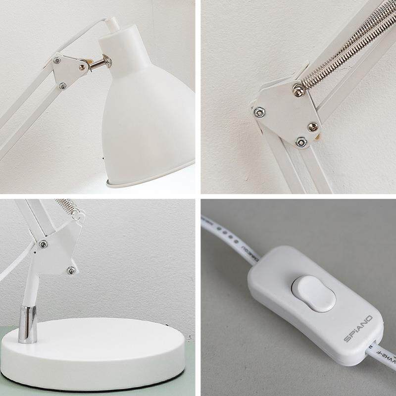 护L白EQJUD美式长臂折叠台灯可调节铁艺色柔光眼阅读学专习用小夜