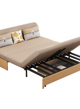 J^实木沙发床户多两用0068可折叠小型2沙025新款单双人客厅功能储