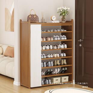 鞋架带见详情尘防罩简约防尘柜一体柜多层楠竹鞋口架家用鞋门鞋橱