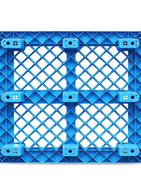 福建蓝色塑物料托盘叉板垫塑CLL卡板防潮流托盘胶仓库网格九脚托