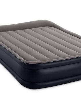 INTEX67736双层充气床豪华植绒双人加大充气床垫气垫床内置电泵