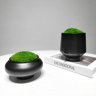 永生苔藓陶瓷花器盆景微景观新中式酒店售楼处餐桌摆件花艺工艺品