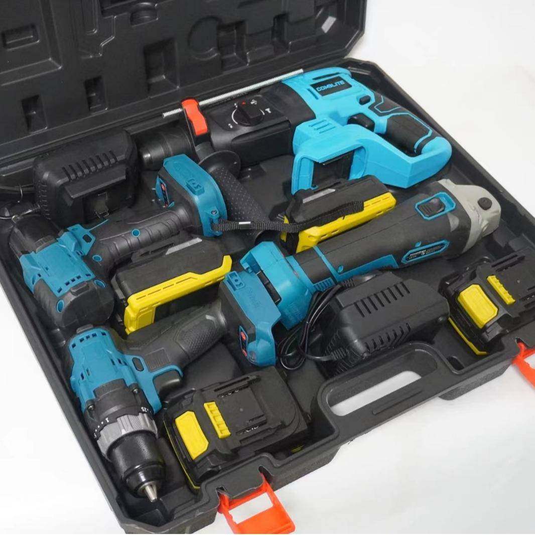 全套电动工具木工4件套无刷电钻角磨机扳手电锤组合套装