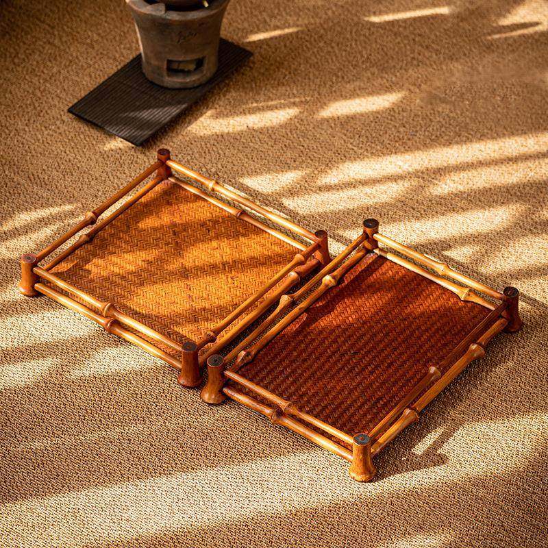 复古竹编茶具收纳茶盘茶托盘竹日式席面茶棚置物架茶杯架收纳筐,农用物资,其他肥料,淘宝优惠券,粉丝福利购,淘宝优惠卷