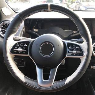 用于真奔驰GLAKSECBMQ234561800L级牛方向盘把套手缝碳纤皮