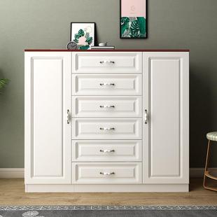 A5L斗柜收纳柜简约现代五斗柜实木客厅欧式 六斗橱卧室白色抽屉储