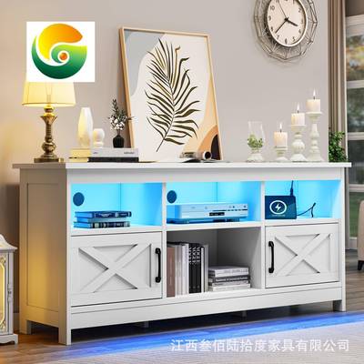 TVStand热销板式家具带LED灯农舍柜子工厂电视柜