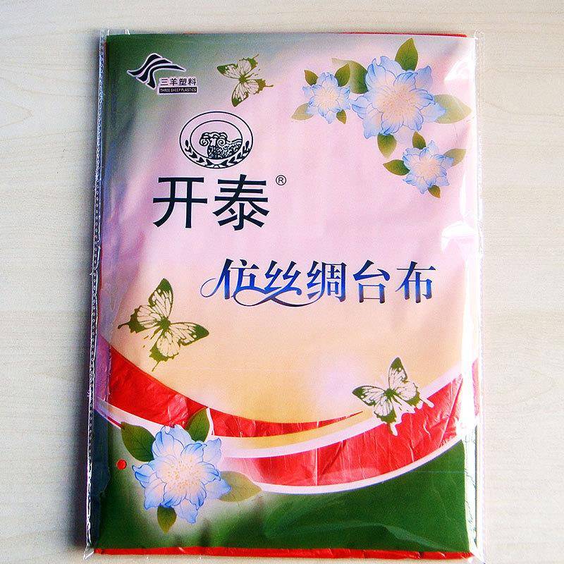 [整件]开泰仿丝绸一次性塑料餐台布一次性桌布红白二色多规格