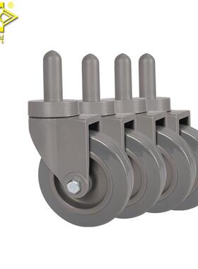 新兴3寸灰色PVC胶单桶榨水车拖布车墩布车脚轮餐车轮子