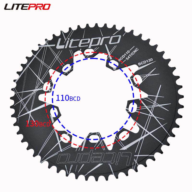 Litepro折叠自行车椭圆盘110130BCD共用52T54565860齿