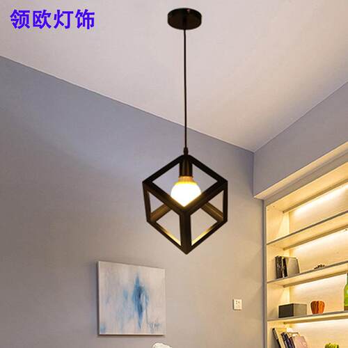 北欧餐厅灯具简约现代吊灯三头工业风理发店橱窗灯楼梯单头过道灯