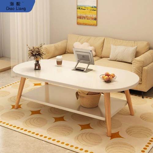 茶几客厅家用小户型桌子简易出租屋用简约卧室坐地实木桌腿小茶桌