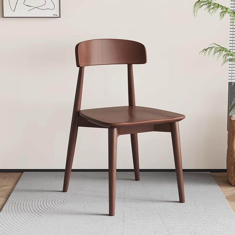 实木餐椅家用简约现代奶油风靠背椅子轻奢高级感餐厅餐桌化妆椅凳