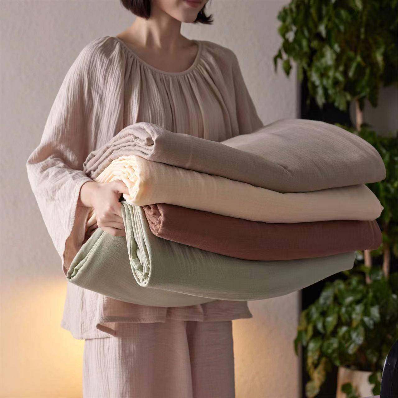 母婴A类全棉双层皱皱纱被套单件简约纯棉被罩180x200纯色单人被单,纺织面料/辅料/配套,纺织机械配件,淘宝优惠券,粉丝福利购,淘宝优惠卷