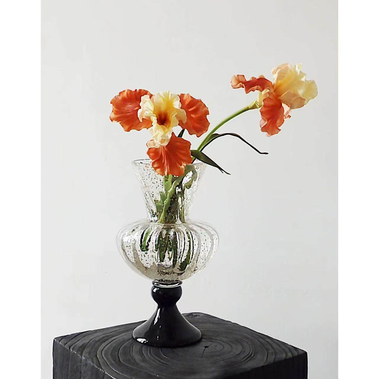 Vintage中古高脚小众法式洒金玻璃花瓶水养花器客厅玄关软装摆件,机械设备,其他机械设备,淘宝优惠券,粉丝福利购,淘宝优惠卷