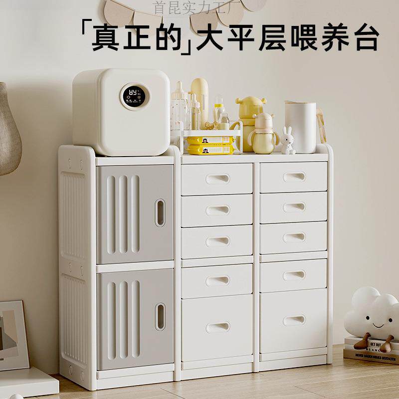 儿童玩具收纳架婴儿用品喂养台落地家用置物柜宝宝衣柜储物整理箱